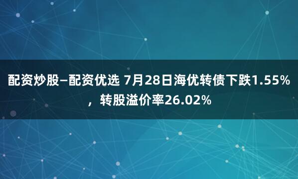 配资炒股—配资优选 7月28日海优转债下跌1.55%，转股溢价率26.02%